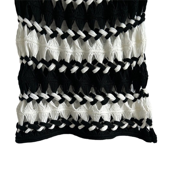 Chicos Women’s Size Small Striped Crotchet Black & White‎ Top - Picture 5 of 7